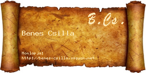Benes Csilla névjegykártya